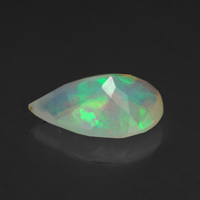 Opale multicolore naturelle en forme de poire, 1,77 ct, transparent