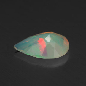 Opale multicolore naturelle en forme de poire, 1,53 ct, transparent
