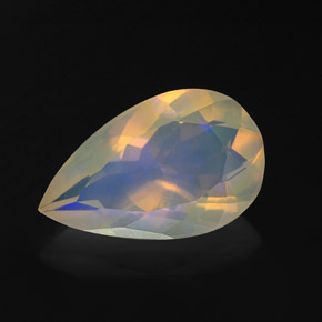 Opale multicolore naturelle en forme de poire, 1,98 ct, transparent