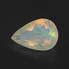 Opale multicolore naturelle en forme de poire, 2,16 ct, transparent