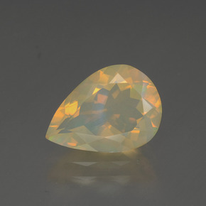 Opale multicolore naturelle en forme de poire, 1,68 ct, transparent