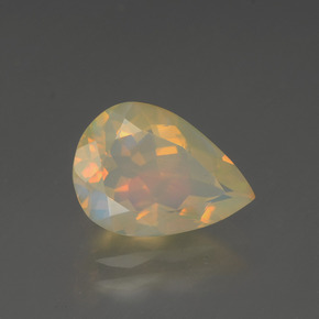 Opale multicolore naturelle en forme de poire, 1,68 ct, transparent