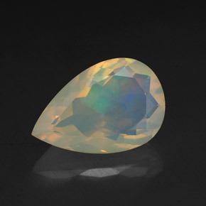 Opale multicolore naturelle en forme de poire, 1,93 ct, transparent