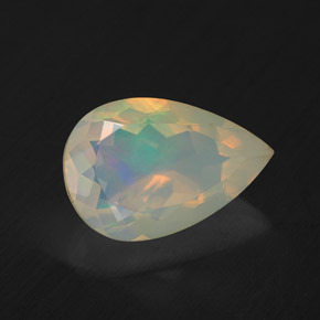 Opale multicolore naturelle en forme de poire, 1,93 ct, transparent