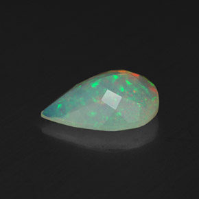 Opale multicolore naturelle en forme de poire, 1,28 ct, transparent