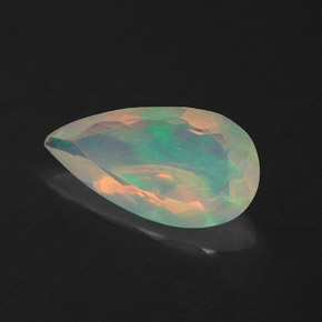 Opale multicolore naturelle en forme de poire, 1,39 ct, transparent