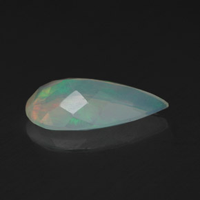 Opale multicolore naturelle en forme de poire, 1,39 ct, transparent