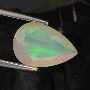 Opale blanc naturelle en forme de poire, 1,64 ct, transparent