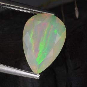 Opale blanc naturelle en forme de poire, 1,64 ct, transparent