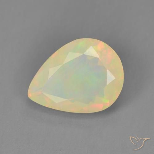 1.69ct Naturel Multicolore Opale, En forme de poire, Transparent