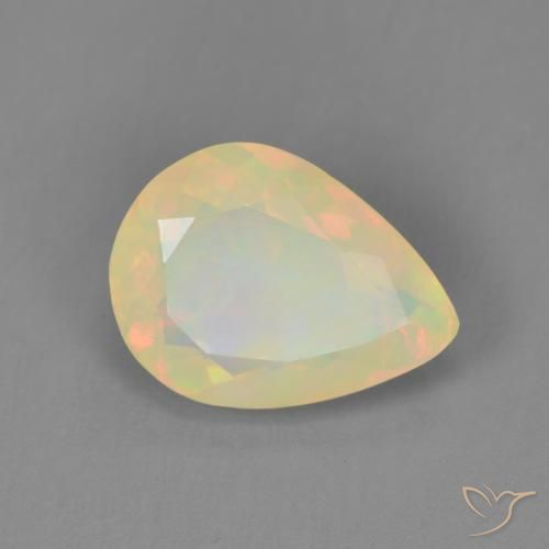 Opale Multicolore naturelle En forme de poire, 1.69 ct, Transparent