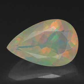 Opale multicolore naturelle transparent, 1,59 ct, transparent / translucide