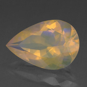Opale multicolore naturelle en forme de poire, 1,68 ct, transparent
