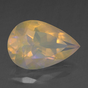 Opale multicolore naturelle en forme de poire, 1,68 ct, transparent