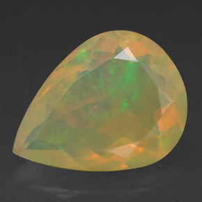 Opale multicolore naturelle en forme de poire, 2,28 ct, transparent