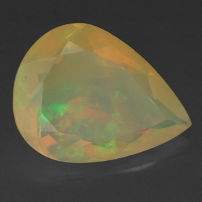 Opale multicolore naturelle en forme de poire, 2,28 ct, transparent