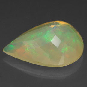 Opale multicolore naturelle en forme de poire, 2,28 ct, transparent