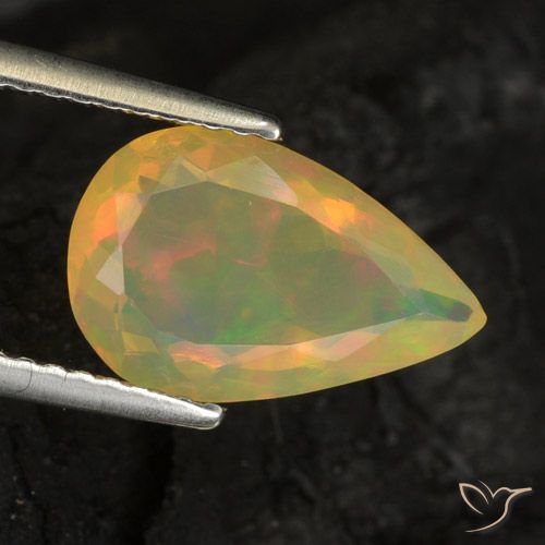 1.65ct Naturel Multicolore Opale, En forme de poire, Transparent
