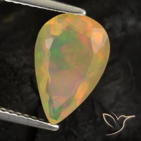 Opale Multicolore naturelle En forme de poire, 1.65 ct, Transparent