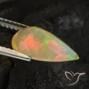 Opale Multicolore naturelle En forme de poire, 1.65 ct, Transparent