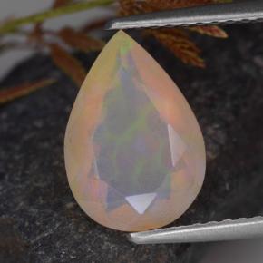 Opale multicolore naturelle en forme de poire, 1,45 ct, transparent