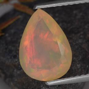 Opale multicolore naturelle en forme de poire, 1,33 ct, transparent