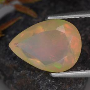 Opale multicolore naturelle en forme de poire, 1,33 ct, transparent