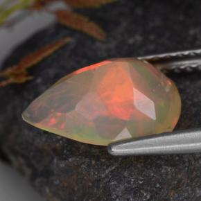 Opale multicolore naturelle en forme de poire, 1,33 ct, transparent