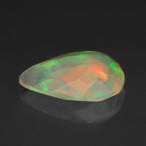 Opale multicolore naturelle en forme de poire, 1,42 ct, transparent