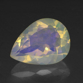 Opale multicolore naturelle en forme de poire, 1,87 ct, transparent