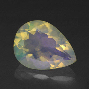 Opale multicolore naturelle en forme de poire, 1,87 ct, transparent