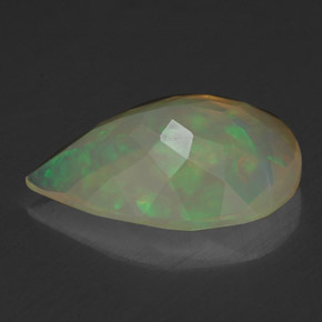 Opale multicolore naturelle en forme de poire, 1,43 ct, transparent
