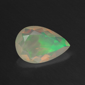 Opale multicolore naturelle en forme de poire, 1,01 ct, transparent