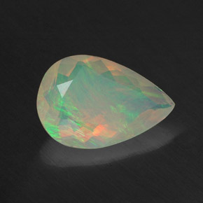 Opale multicolore naturelle en forme de poire, 1,26 ct, transparent