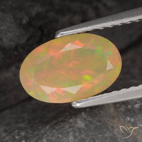 0.86ct Naturel Multicolore Opale, ovale, Translucide, Photo A