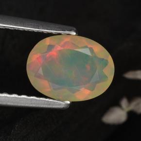 Opale jaune naturelle coupe ovale, 0,67 ct, translucide