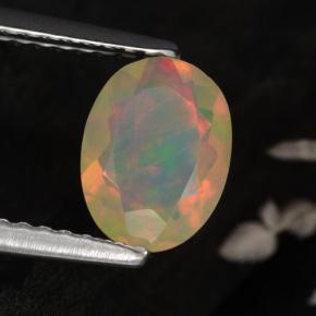 Opale jaune naturelle coupe ovale, 0,67 ct, translucide