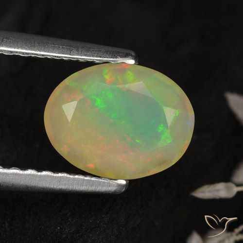 0.75ct Naturel Multicolore Opale, ovale, Translucide, Photo A