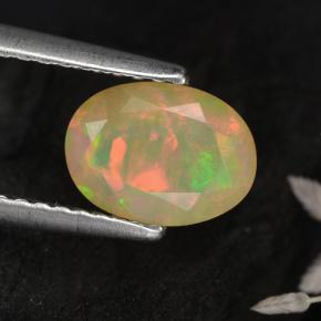 Opale jaune naturelle coupe ovale, 0,72 ct, translucide