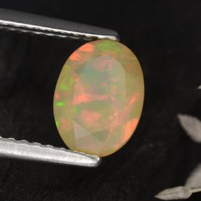 Opale jaune naturelle coupe ovale, 0,72 ct, translucide