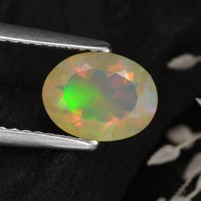 Opale multicolore naturelle coupe ovale, 0,75 ct, transparent