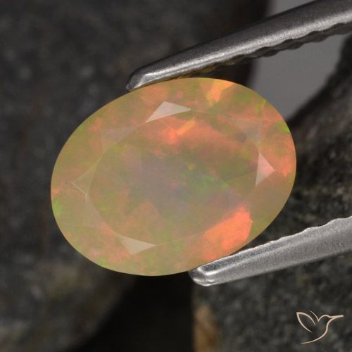 0.79ct Naturel Multicolore Opale, ovale, Transparent