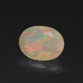 Opale multicolore naturelle transparent, 0,85 ct, transparent / translucide