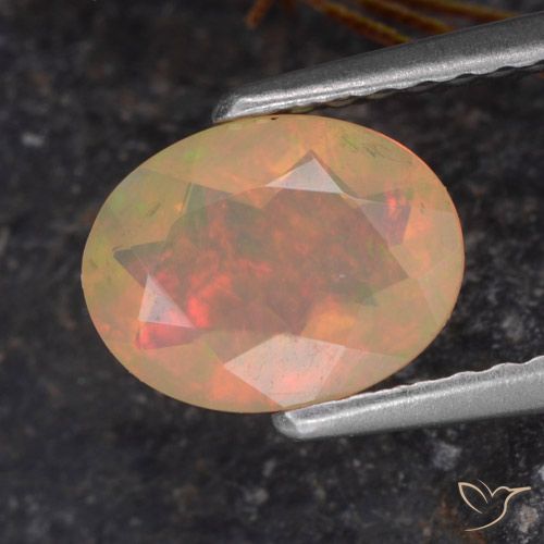 0.72ct Naturel Multicolore Opale, ovale, Transparent, Photo A