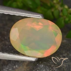 Opale Multicolore naturelle ovale, 0.71 ct, Transparent