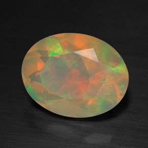 Opale multicolore naturelle transparent, 1,26 ct, transparent / translucide