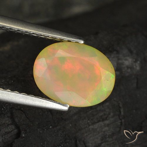 1.21ct Naturel Multicolore Opale, ovale, Translucide, Photo A