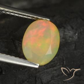 Opale Multicolore naturelle ovale, 1.21 ct, Translucide