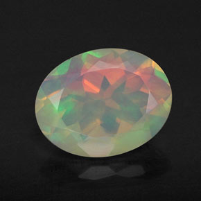 Opale multicolore naturelle transparent, 1,11 ct, transparent / translucide
