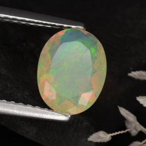 Opale jaune naturelle coupe ovale, 0,82 ct, translucide